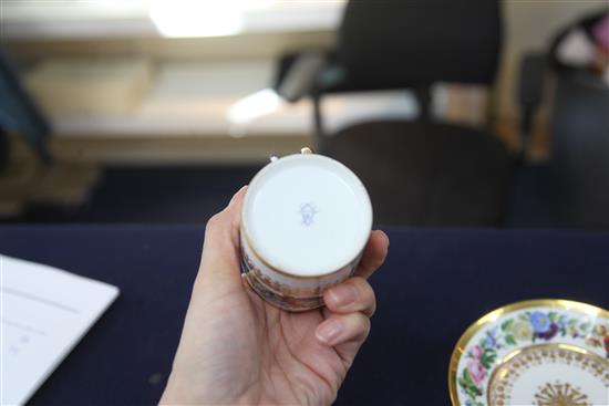 A Sevres porcelain coffee can and saucer, c.1820, diameter 13cm